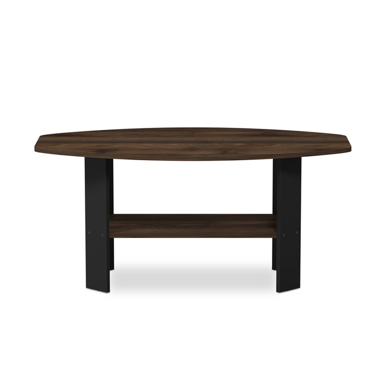 Castlewood Four Leg Coffee Table with Storage, Columbia Walnut/Black