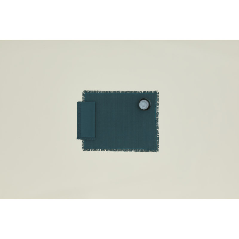 Essential 100% Cotton Rectangle Placemats, Peacock
