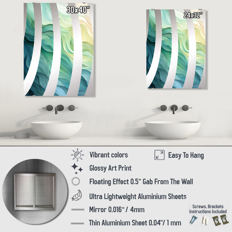 Servin - Abstract Geometric Wall Mirror MIR137891, 32" x 24"