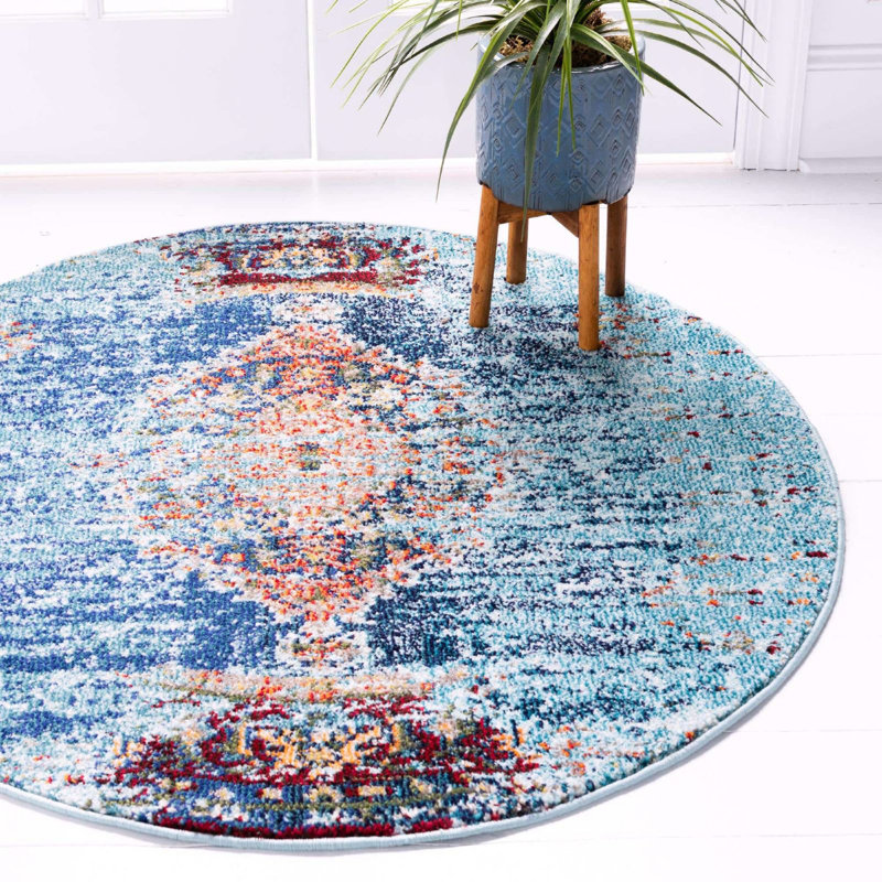 Abstract Indoor Rug, Round 6'