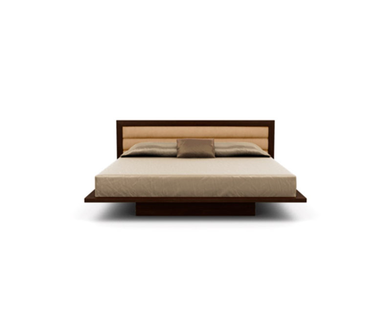 Moduluxe Upholstered Bed, Onyx, King, Natural Walnut