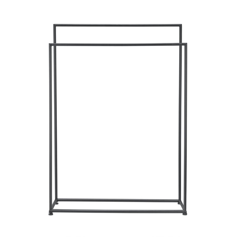 MODO Free Standing Towel Rack - Brushed Stainless Steel, Black Powder Coated Stainless Steel