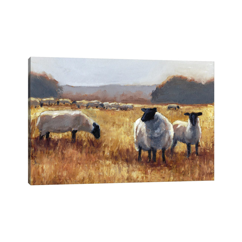 «Grazing at Sunset II» par Ethan Harper - reproduction d'art sur toile tendue, H 8 po x l 12 po x P 0,75 po