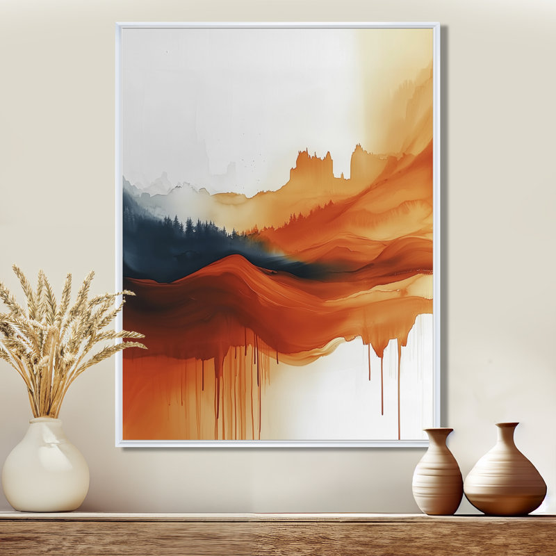 Olgeir Fading Autumn Mountain Landscape IV - montagnes, art mural sur toile, H 40 po x l 30 po, Blanc