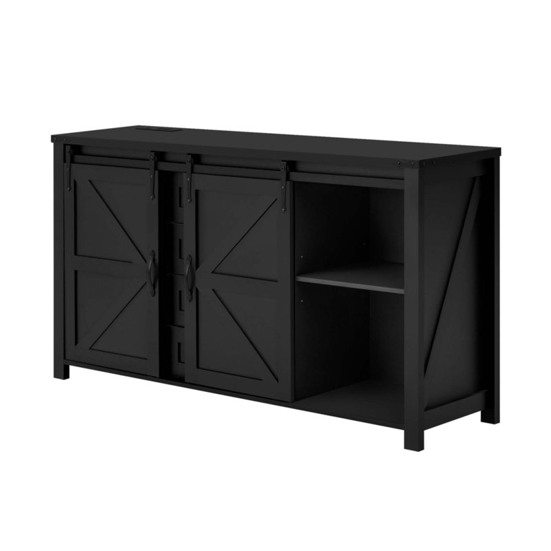 55.1-Inch Sideboard With Storage, Black