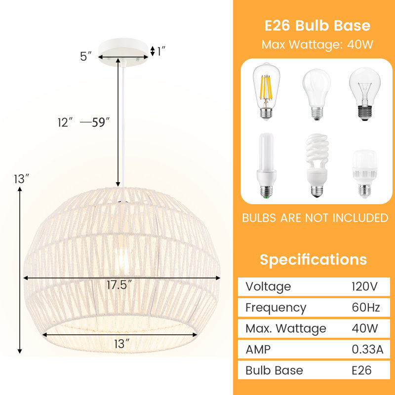 Amiliah 1 - Light Beige Dome Pendant