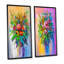 Fleurs mauves - Ensemble de 2 peintures sur toile-333799531-333799534