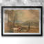 Paysage fluvial avec un château et des personnages-J.M.W. Turner, reproduction encadrée avec passe-partout et verre début du 19e siècle-1270620436-1270620435-1270620432