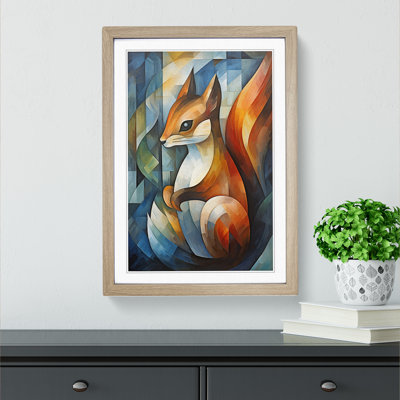 Squirrel Abstract - Single Picture Frame Print on Wood
