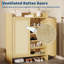 Rangement à chaussures Modern Rattan - Organisateur de rangement autoportant en bois avec tablettes réglables, 2 portes pour le vestibule, le couloir, le salon ou le placard-518486242