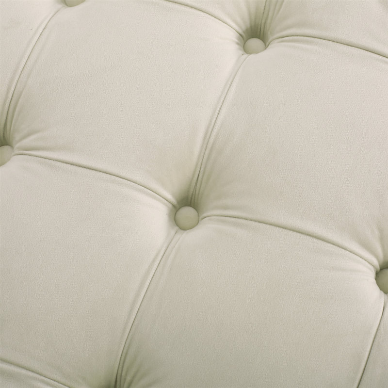 Repose-pieds contemporain pour espaces de vie, Beige