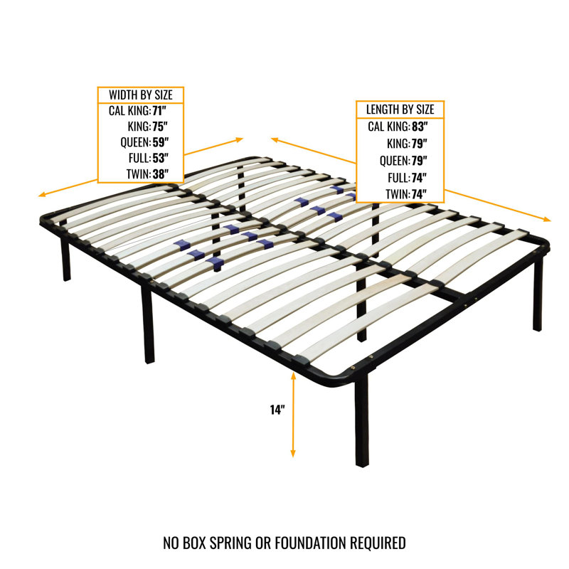 Base de lit plateforme en métal avec support lombaire réglable Boyd Sleep, Simple