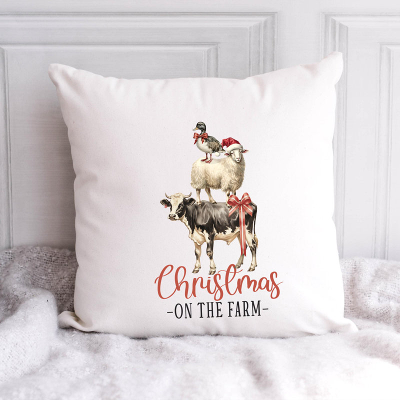 Coussin Christmas Farm_11, 18 po x 18 po
