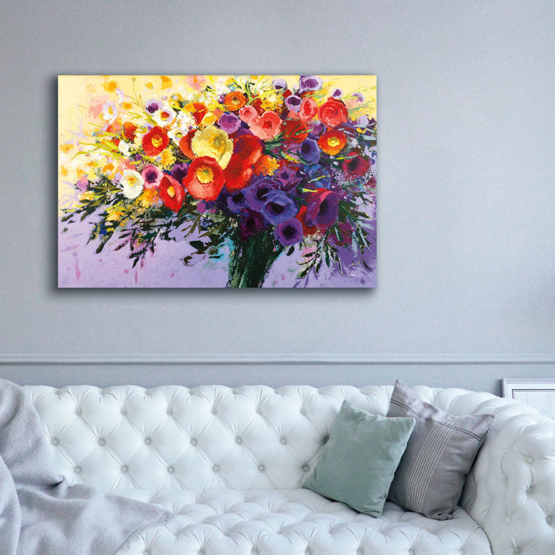 «Wild And Flowery» par Shirley Novak, art mural sur toile, H 40 po x l 60 po x P 1,5 po