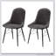 Élégantes chaises de salle à manger à dossier capitonné gris et noir (ensemble de 2) pour des sièges élégants et confortables