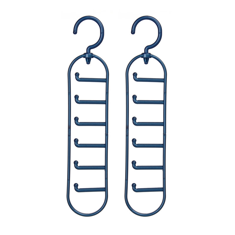 Plastic Hanging 12 - Hook Coat Rack, Blue