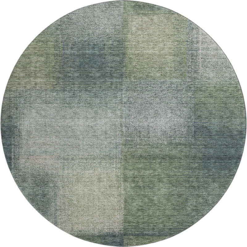 Premium Machine Washable Tweedy Olive Rug, Rectangle 1'8" x 2'6"