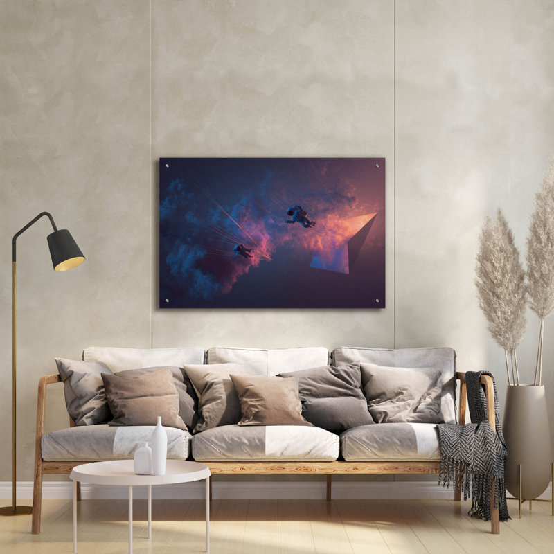 Art mural en verre acrylique épique «Astral Drifters» par Ann Klee, 36 po x 24 po, H 24 po x l 36 po