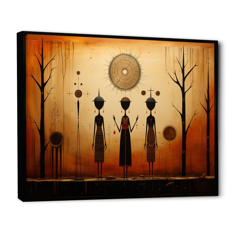 Folk Religion Folklore Reverence - impression, H 34 po x l 44 po x P 1,5 po, Cadre flottant noir