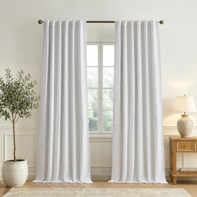 Lenox Serene Blackout Window Curtain, White - 52"W x 95"L