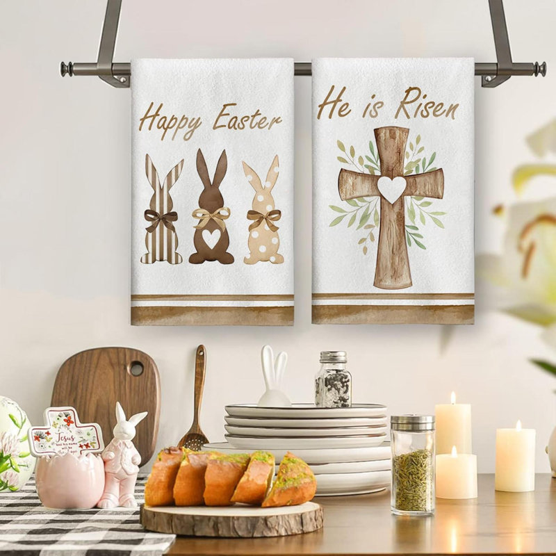 Easter Dish Towels He Is Risen Tea Towels - Thumbnail 3