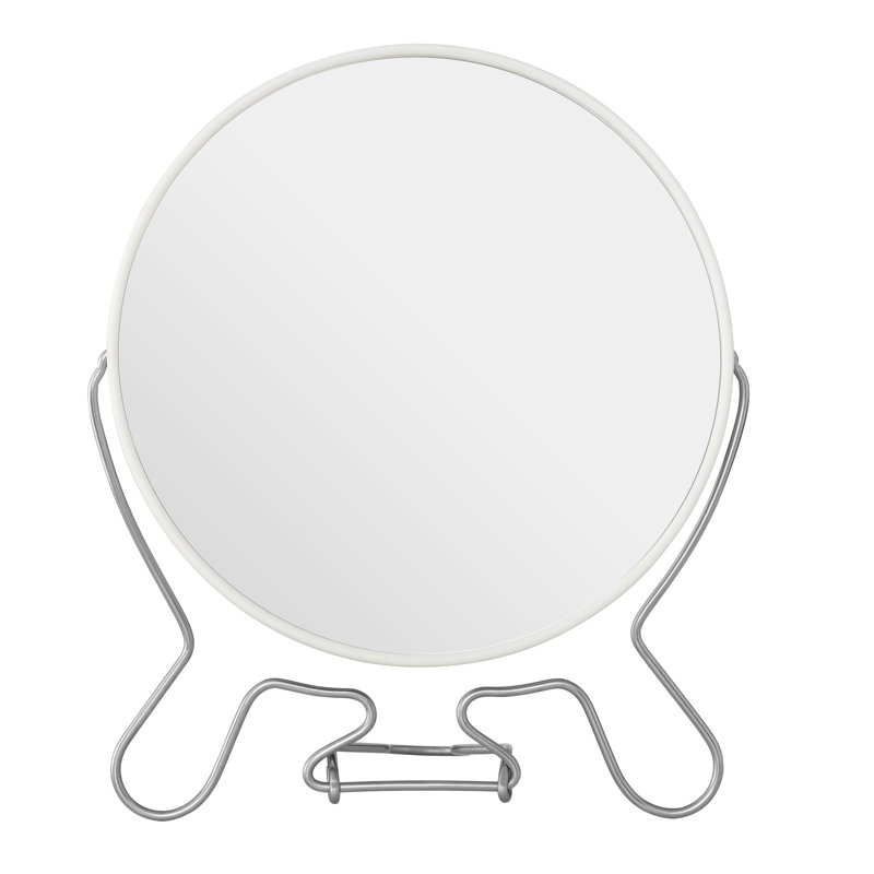 Metal Flat Mirror, 22cm H x 18cm W, White