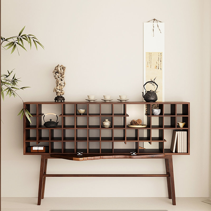 Armoire de vestibule de style Wabi-Sabi, H 44,1 po x l 70,9 po x P 11 po