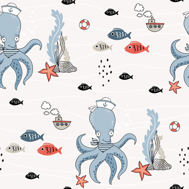 Rouleau de papier peint adhésif Vargas Under the Sea L 8,5 pi x l 24 po