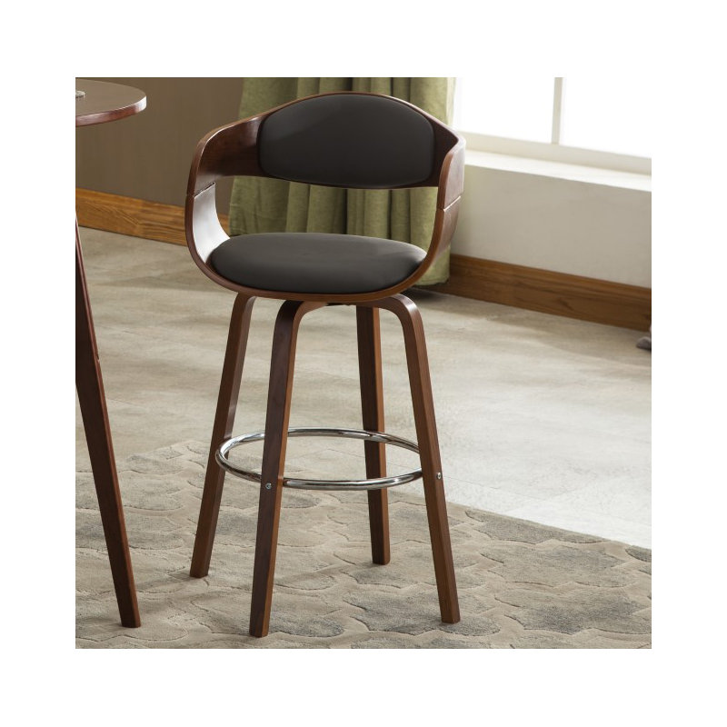 Tabouret de bar rotatif 28,74 po Lirette, Noir