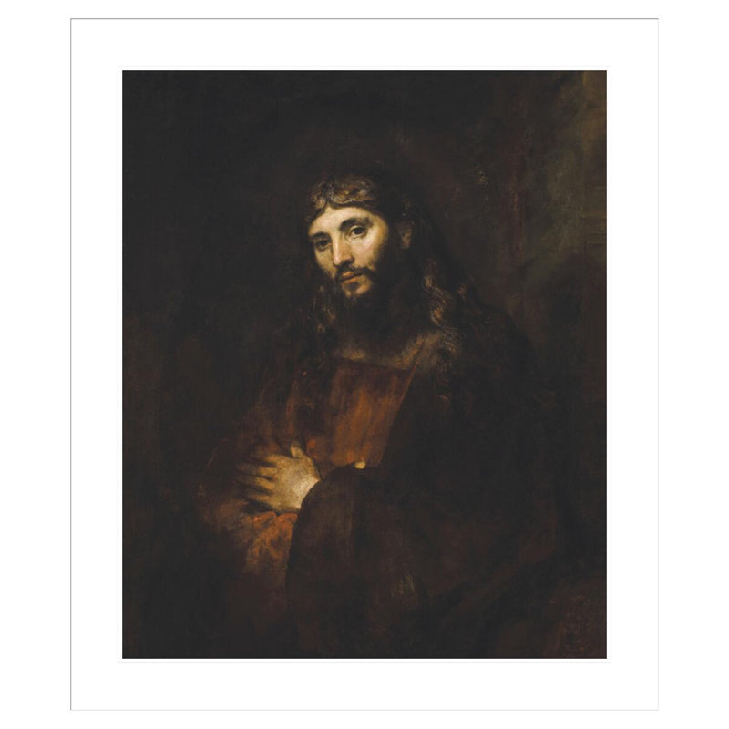 «Christ with Arms Folded» par Rembrandt van Rijn - Reproduction giclée encadrée, H 39,06 po x l 33,5 po