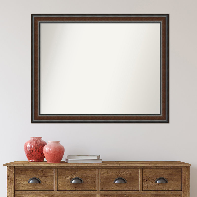 Halcott Solid Wood Rectangle Wall Mirror, 39" H x 31" W