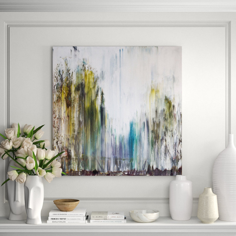 Pathways - Artist Enhanced Canvas Print, 20" H x 20" W x 1.75" D, White Framed Canvas
