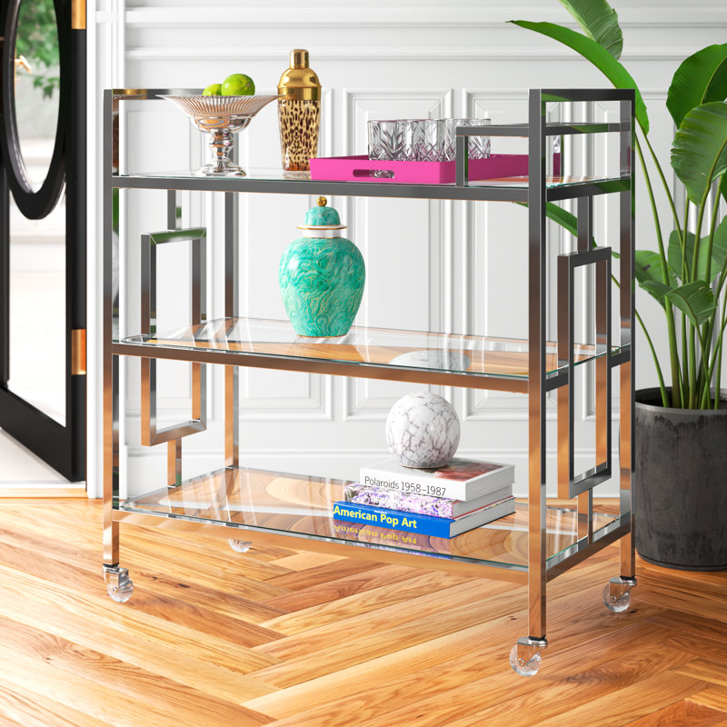 Palvi Tempered Glass Bar Cart