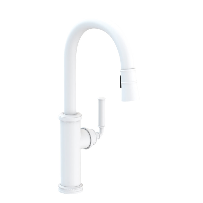 Taft Single Handle Pull Down Kitchen Faucet, Matte White