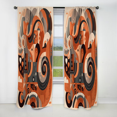 Evolving Abstractions IV - Abstract Midcentury Curtain - Blackout Abstract Curtain - 1 Panels