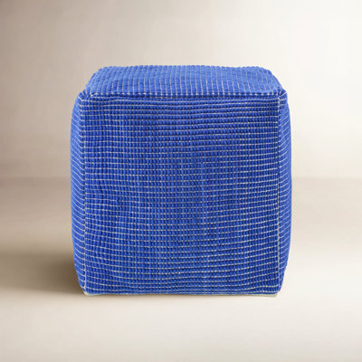 Waverly 18" Cotton Upholstered Pouffe