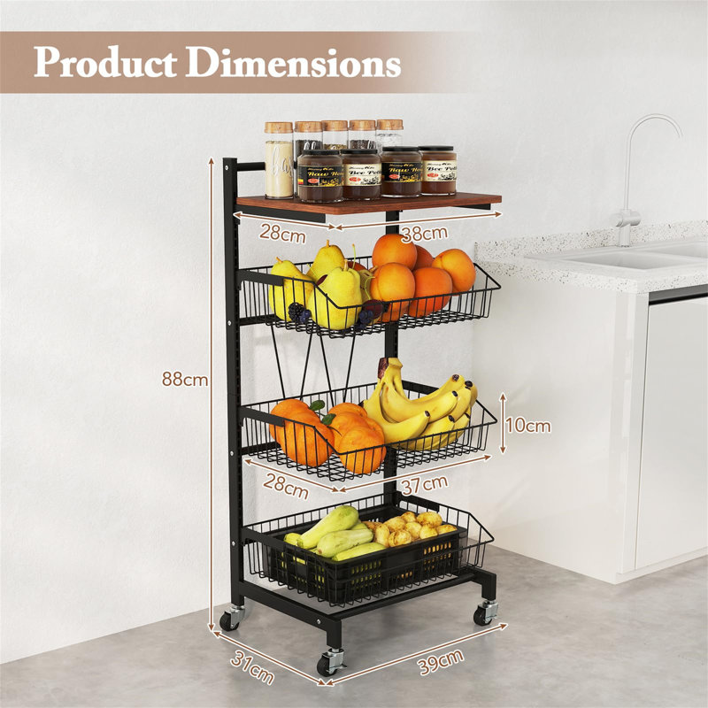 88cm H x 39cm W Utility Cart with Wheels