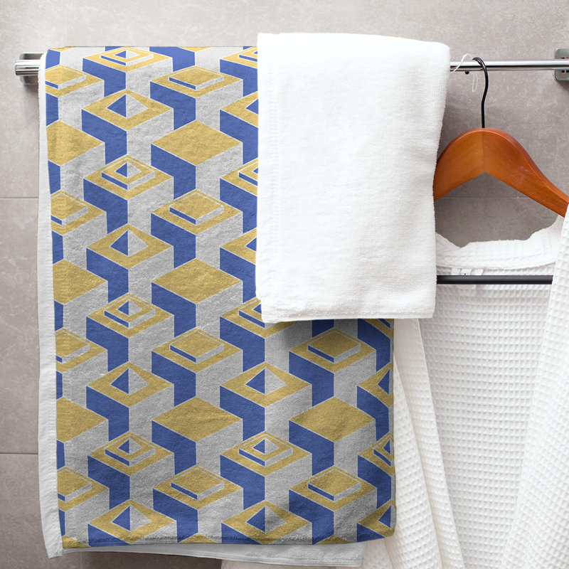 Jordao Bath Towel, Yellow/Blue