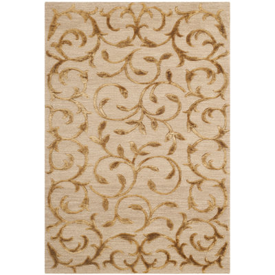 Tibetan Hand-Knotted Gold Area Rug