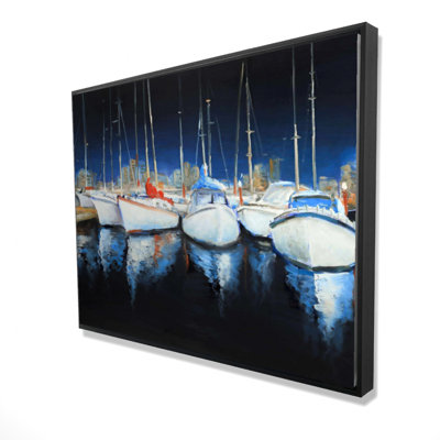 Evening At The Marina Print On Canvas