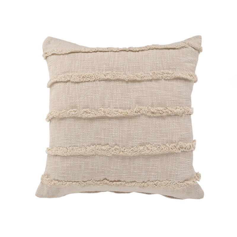 Square 100% Cotton Pillow Cover and Insert, Birch, Pillow Cover Only - No Insert