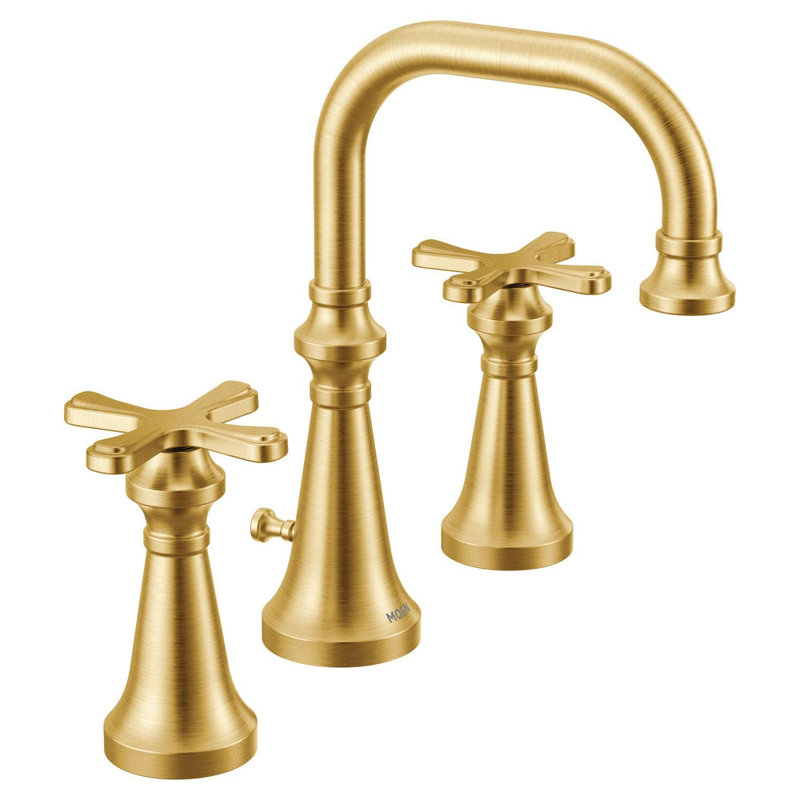 Ensemble de garniture de robinet de salle de bain à deux poignées Moen Colinet, valve requise, Or brossé