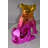 Gorch Bulldog With Sunglasses Colored Pink and Gold Resin Statue Size: 17" x 9" x 13"H