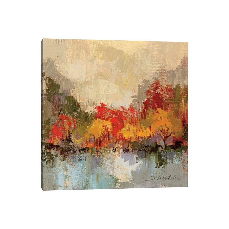 Fall Riverside II by Silvia Vassileva - Wrapped Canvas Painting, 30.48 cm H x 30.48 cm W