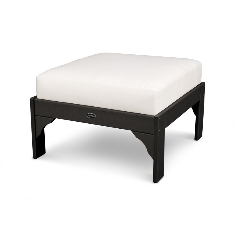 Vineyard Deep Seating Ottoman, Granite, Black