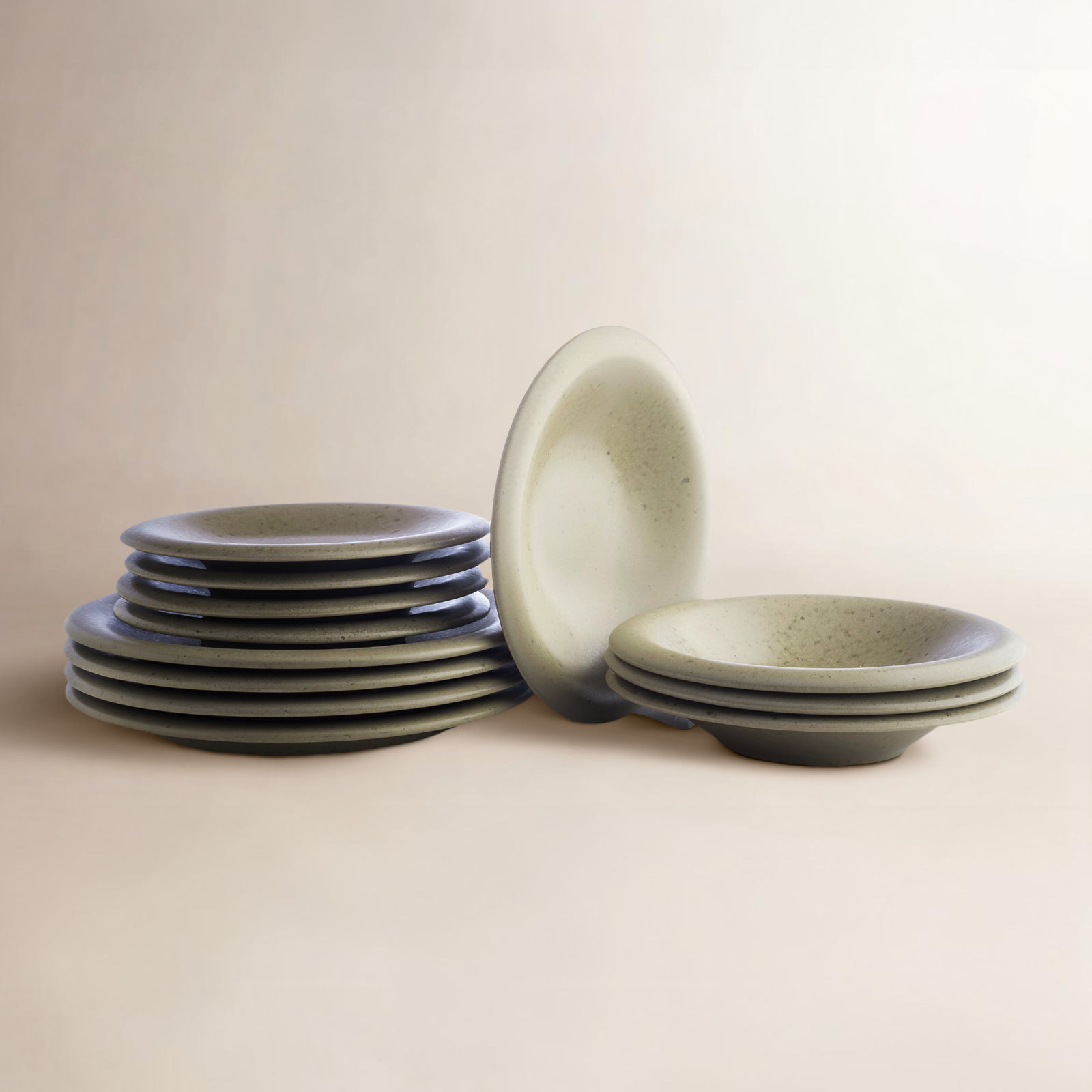 Aro Stoneware Dinnerware Set, Green
