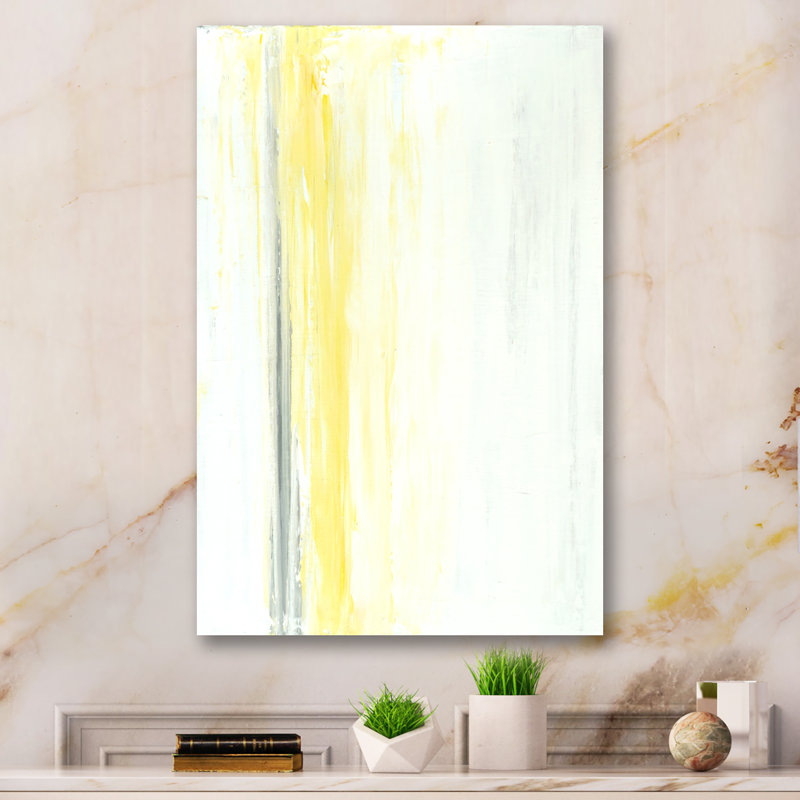 Vvgray And Yeollow Abstract Merging - Art mural moderne et contemporain sur toile, H 32 po x l 16 po x P 1 po, Toile tendue