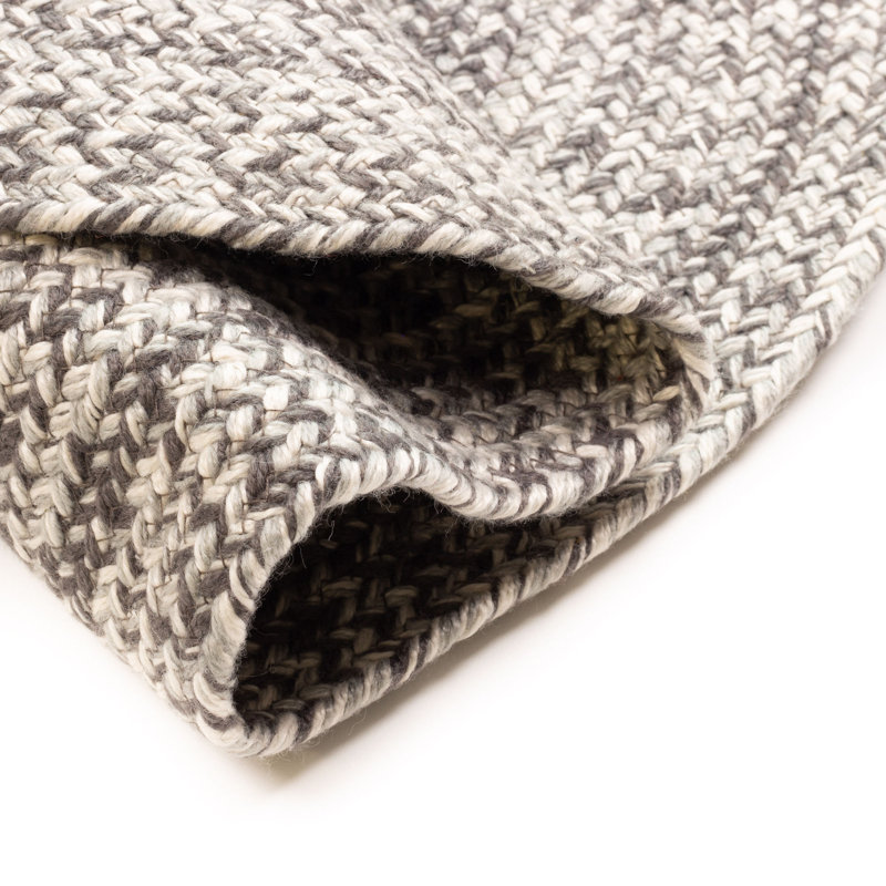 Tapis gris anthracite tressé à la main Elkhorn, Ovale 4 pi x 6 pi