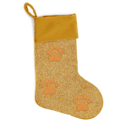 Luminous Paw Print Rhinestone Stocking