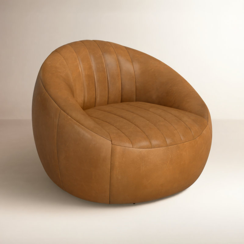 Anita Upholstered Swivel Barrel Chair, Heirloom Sienna